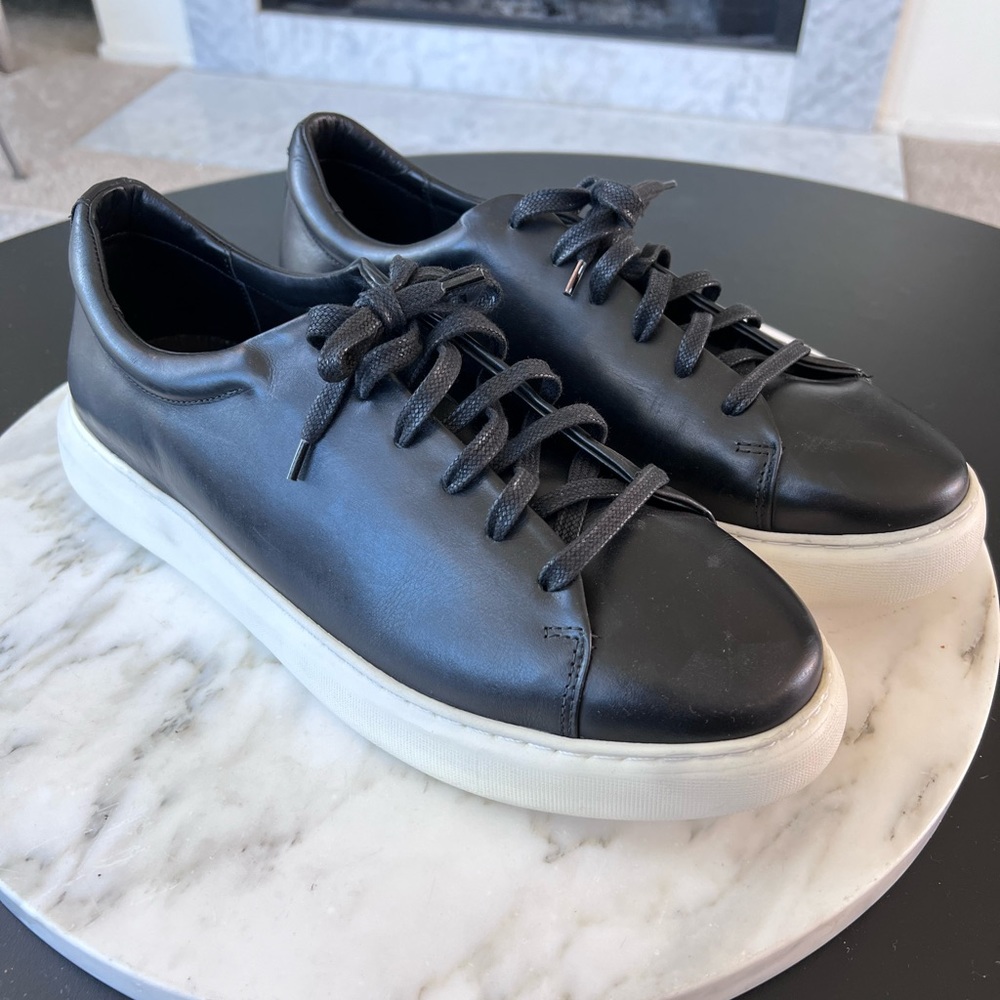 Black Leather Sneakers